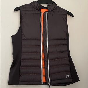 Black and Orange Puffer Vest